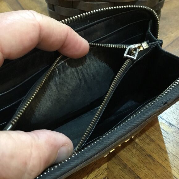 Prada Womens Zip Around Logo Leather Continental Wallet *PROJECT * DAMAGED - Picture 14 of 16